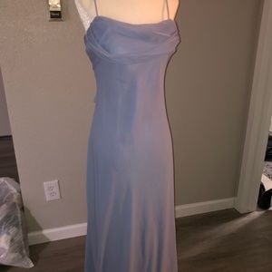 Periwinkle chiffon Draped Prom Dress